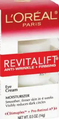 Ocean State Job Lot L'oreal revitalift anti-wrinkle + firming eye cream moisturizer, .5 oz offer