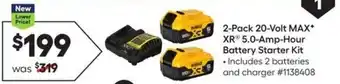 Lowe's 2-Pack 20-Volt MAX XR 5.0-Amp-Hour Battery Starter Kit offer