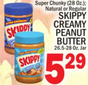 C Town Skippy creamy peanut butter 26.5-28 oz. jar offer