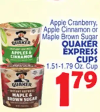 Bravo Supermarkets Quaker express cups offer