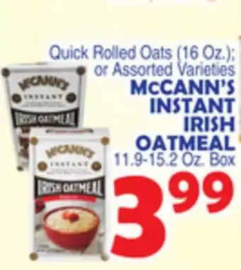 Bravo Supermarkets Mccann's instant irish oatmeal offer