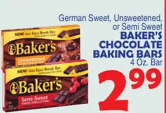 Bravo Supermarkets Baker's chocolate baking bars offer