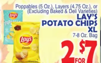Bravo Supermarkets Lay's potato chips xl 7-8 oz. bag offer