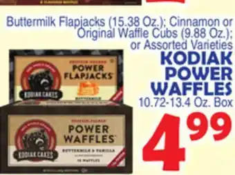 Bravo Supermarkets Kodiak power waffles 10.72-13.4 oz. box offer