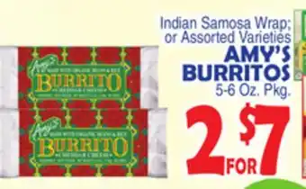 Bravo Supermarkets Amy's burritos offer