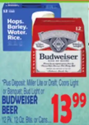 Bravo Supermarkets Budweiser beer offer