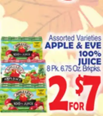 Bravo Supermarkets Apple & eve 100% juice offer