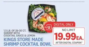Kings Food Markets Kings store made shrimp cocktail bowl offer