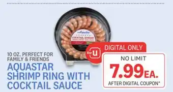 Kings Food Markets Aquastar shrimp ring with cocktail sauce offer