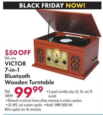 Boscov's Victor 7-in-1 bluetooth wooden turntable offer