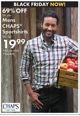Boscov's Mens chaps sportshirts offer