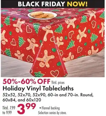 Boscov's Holiday vinyl tablecloths offer