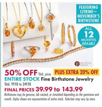 Boscov's Fine birthstone jewelry offer