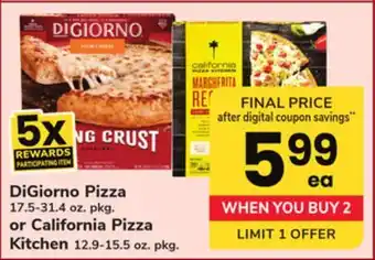 ACME Digiorno pizza 17.5-31.4 oz. pkg. or california pizza kitchen 12.9-15.5 oz. pkg offer