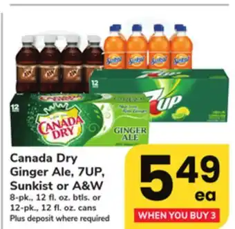 ACME Canada dry ginger ale, 7up, sunkist or a & w offer