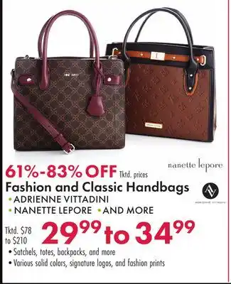 Boscov's Fashion and classic handbags offer