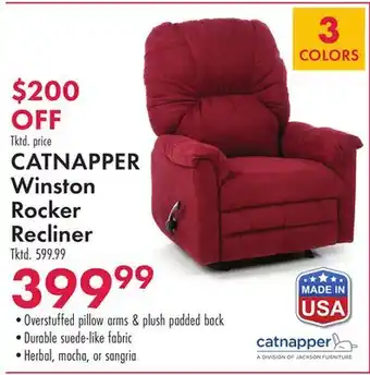 Boscov's Catnapper winston rocker recliner offer