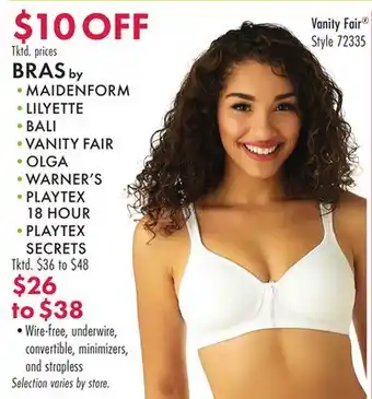 Boscov's Bras by vanity fair offer