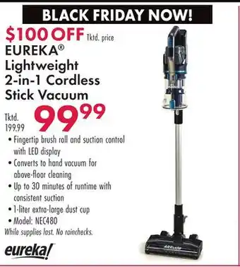 Boscov's Eureka lightweight 2-in-1 cordless stick vacuum offer