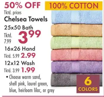 Boscov's Chelsea towels 25x50 bath offer