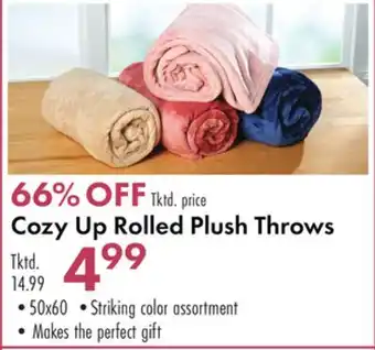 Boscov's Cozy up rolled plush throws offer
