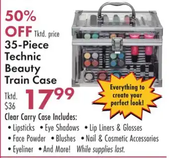 Boscov's 35-piece technic beauty train case offer