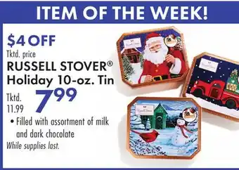 Boscov's Russell stover holiday 10-oz. tin offer