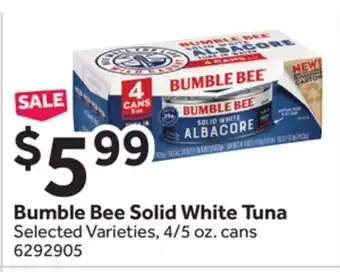 Stop&Shop Bumble bee solid white tuna offer