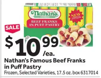Stop&Shop Nathan's famous beef franks in pu pastry offer
