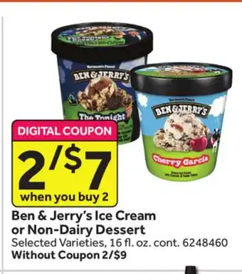 Stop&Shop Ben & jerry's ice cream or non-dairy dessert offer