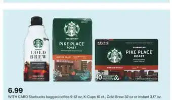CVS Starbucks bagged coffee 9-12 oz, k-cups 10 ct., cold brew 32 oz or instant 3.17 oz offer