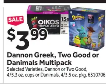 Stop&Shop Dannon greek, two good or danimals multipack offer