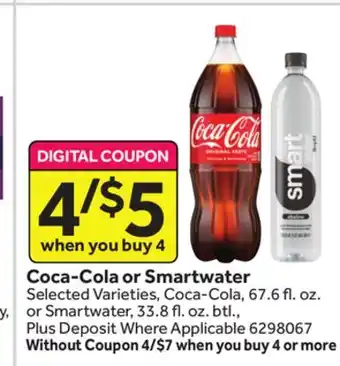Stop&Shop Coca-cola or smartwater offer