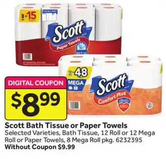 Stop&Shop Scott bath tissue or paper towels offer