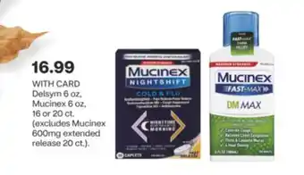 CVS Delsym 6 oz, mucinex 6 oz, 16 or 20 ct offer