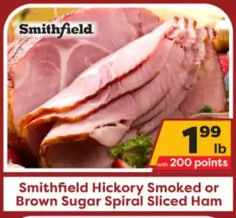 Weis Markets Smithfield hickory smoked or brown sugar spiral sliced ham offer