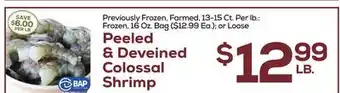 DeCicco & Sons Peeled & deveined colossal shrimp offer