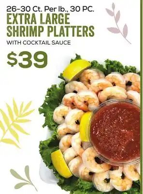 DeCicco & Sons Extra large shrimp platters with cocktail sauce offer
