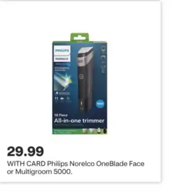 CVS Philips norelco oneblade face or multigroom 5000 offer