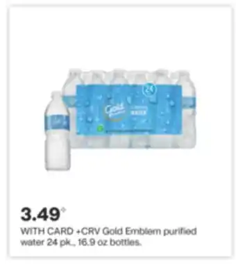 CVS Gold emblem purified water 24 pk., 16.9 oz bottles offer