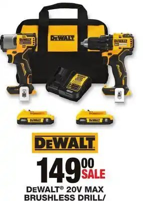Blain's Farm & Fleet Dewalt 20v max brushless drill/driver impact kit offer
