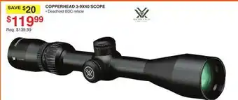 Dunham's Sports Vortex copperhead 3-9x40 scope offer