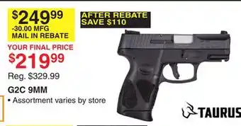 Dunham's Sports Taurus g2c 9mm offer