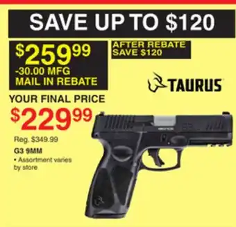 Dunham's Sports Taurus g3 9mm offer