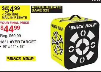 Dunham's Sports Black hole 18 layer target offer