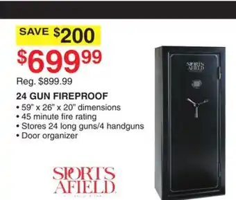 Dunham's Sports Sports afield 24 gun fireproof offer