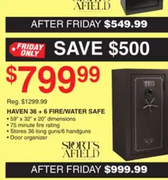 Dunham's Sports Haven 36 + 6 fire/water safe offer