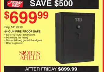Dunham's Sports Sports afield 64 gun fire proof safe offer