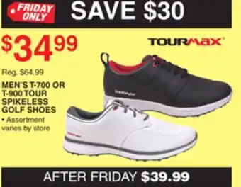 Dunham's Sports Tourmax men's t-700 or t-900 tour spikeless golf shoes offer