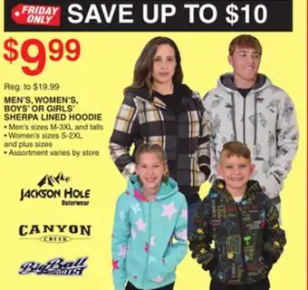 Dunham's Sports Men's, women's, boys' or girls' sherpa lined hoodie offer